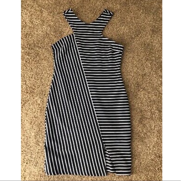 Zara Asymmetric Striped Dress - Picture 6 of 8
